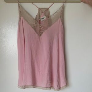 Zadig & Voltaire Pink Camisole with Lace Trim